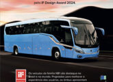 Publicidade de março de 2024 festejando a conquista de prêmio internacional de design pelas carrocerias da Família NB1.