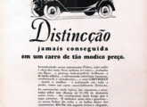 Propaganda de maio de 1928 destacando as novas linhas da carroceria Fisher e o entre-eixos 10 cm mais longo para o ano.