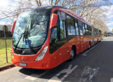 Um dos primeiros 25 biarticulados Volvo B340M Gran Artic em 2018 destinados à renovação da frota de Curitiba (PR).