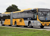 Um dos primeiros dos 220 articulados Torino Express (aqui sobre chassi Volvo B340M) chega ao Rio de Janeiro (RJ), em setembro de 2022, para recompor o sistema troncalizado da cidade (foto: Marcos Vinícius Perez Corrêa / onibusetransporte).