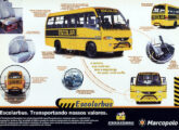 Capa de material publicitário publicado em 1989, pela Marcopolo, para o ônibus escolar da Volare.