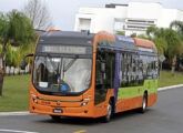 Carroceria Attivi equipando chassi 100% elétrico Volvo BZL, importado da Suécia, para testes na cidade de Curitiba no final de 2023.