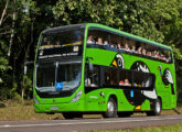 Torino Express de dois andares sobre chassi híbrido Volvo B215LH em serviço turístico no Parque Nacional do Iguaçu, em Foz do Iguaçu (PR).